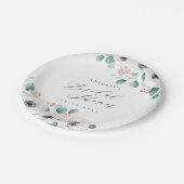 ユーカリ・アネモンフローラ素朴ブライダルシャワー ペーパープレート (アングル)