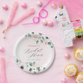 ユーカリ・アネモンフローラ素朴ブライダルシャワー ペーパープレート (パーティー)