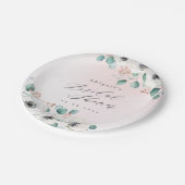 ユーカリ・アネモンフローラ素朴ブライダルシャワー ペーパープレート (アングル)