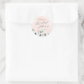 ユーカリ・アネモンフローラ素朴ブライダルシャワー ラウンドシール (バッグ)