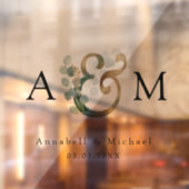 ユーカリ、アンパサンド、モノグラム結婚ズ ウィンドウサイン (シート2)