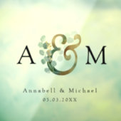 ユーカリ、アンパサンド、モノグラム結婚ズ ウィンドウサイン (シート3)