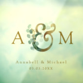 ユーカリ、アンパサンド、モノグラム結婚ズ ウィンドウサイン (シート3)