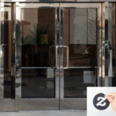 ユーカリ、アンパサンド、モノグラム結婚ズ ウィンドウサイン (オフィスドア)