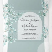 ユーカリ アーチ ウェディング トリフォールド オールインワン招待状