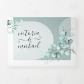 ユーカリ アーチ ウェディング トリフォールド オールインワン 招待状 (カバー)