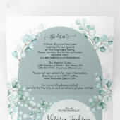 ユーカリ アーチ ウェディング トリフォールド オールインワン 招待状 (内部最初)