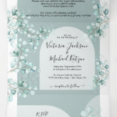 ユーカリ アーチ ウェディング トリフォールド オールインワン 招待状 (内部中)