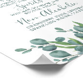 ユーカリ ウェディング バー パーソナライズド ドリンク メニュー ポスター (角)