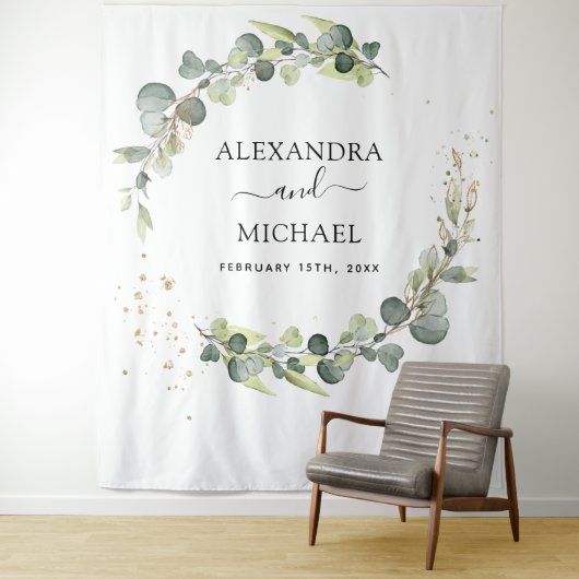 ユーカリ ウェディング フォトブース バックドロップ タペストリー (インサイチュ)