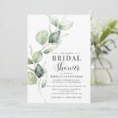 ユーカリ ウォーターカラー スクリプト ブライダル シャワー 招待状 (スタンド正面)