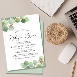 ユーカリ ウォーターカラー ベイビー イン ブルーム シャワーリ 招待状