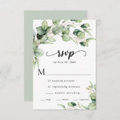 ユーカリ ウォーターカラー  RSVP カード (正面/裏面)