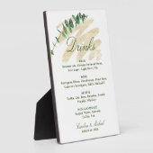 ユーカリ、エメラルド、金ゴールドドリンクのメニュー フォトプラーク (側面)