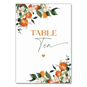 ユーカリ・オレンジ柑橘類テーマテーブル番号Ten テーブルナンバー