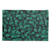 ユーカリ・オン・ブラック 枕カバー (裏面)