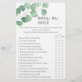 ユーカリ – オーバーまたはブライダルシャワーゲーム (正面)