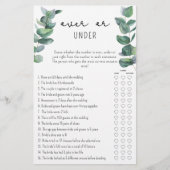 ユーカリ – オーバーまたはブライダルシャワーゲーム (正面)