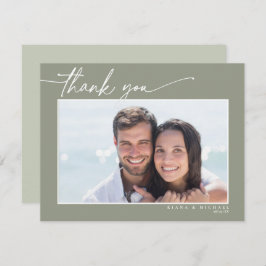 ユーカリ カラー トーン ウェディング グリーン ID901 サンキューカード