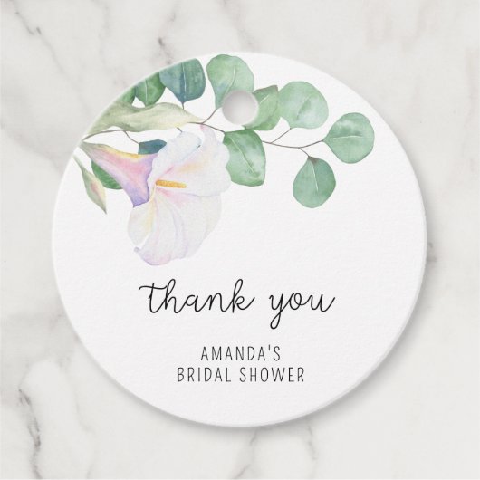 ユーカリ - カラー - ブライダルシャワー お礼 フェイバータグ (正面)