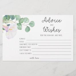 ユーカリ/カルラ – アドバイスとウィッシュブライダルシャワー 便箋