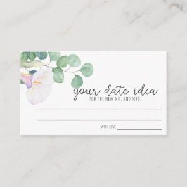 ユーカリ、カーラ - デートの夜のアイデア \ デートジャーボトル エンクロージャーカード