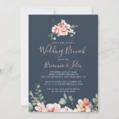 ユーカリ ガーデン ローズ フラワーの結婚式のブランチ 招待状 (正面)