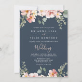 ユーカリ ガーデン ローズ フローラル フロント & バック ウェディング 招待状 (正面)