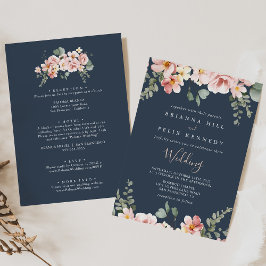 ユーカリ ガーデン ローズ フローラル フロント & バック ウェディング 招待状