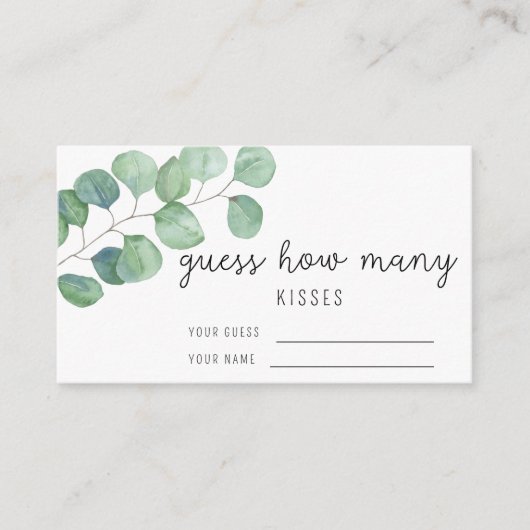 ユーカリ - キスの数を当てて！ ブライダルゲーム エンクロージャーカード (正面)