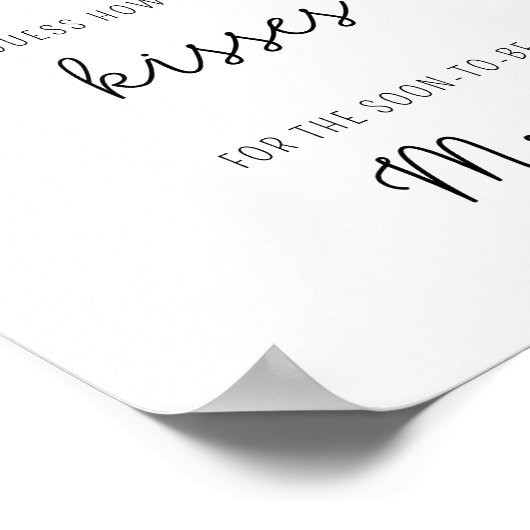 ユーカリ - キスの数 ブライダルシャワーゲーム ポスター (角)