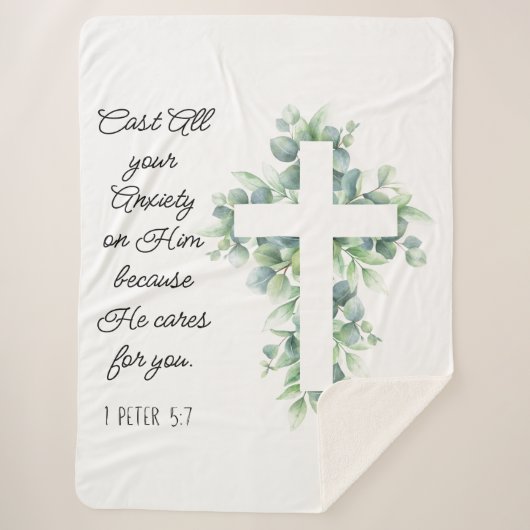 ユーカリ・クロスに全ての不安を投げ掛ける シェルパブランケット (正面)