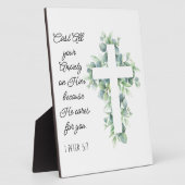 ユーカリ・クロスに全ての不安を投げ掛ける フォトプラーク (側面)