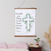 ユーカリ・クロスに全ての不安を投げ掛ける 吊り下げ型タペストリー (寝室)