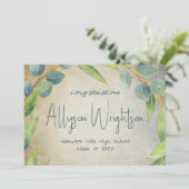 ユーカリ グランジ フォト 卒業パーティー 招待状 (スタンド正面)