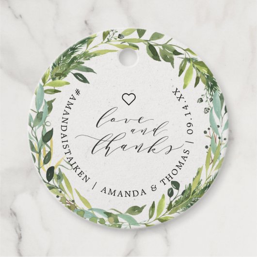 ユーカリ・グリーナリー愛感謝していとありがとう フェイバータグ (正面)