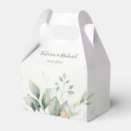 ユーカリ・グリーナリー・ウォーター・カラー・エレガント・ウェディング フェイバーボックス
