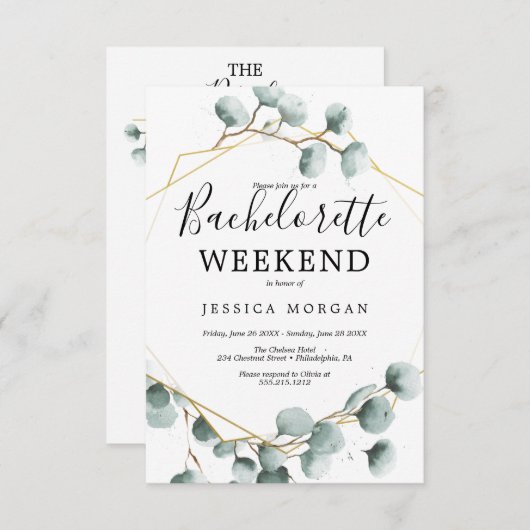 ユーカリ・グリーナリー・バチェロレッテ招待状・カード 招待状 (正面/裏面)