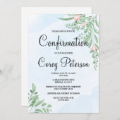 ユーカリ・グリーナリー・ボホ・ダスティ・ブルー確認 招待状 (正面/裏面)