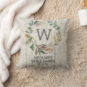 ユーカリ・グリーナリー・モノグラム氏結婚と夫人 クッション (ブランケット)