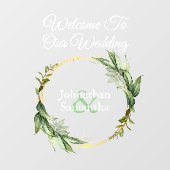 ユーカリ・グリーナリー・リースブライダルカップルようこそ ウィンドウサイン (シート)