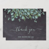 ユーカリ・グリーナリー・結婚黒板の役人 サンキューカード (正面/裏面)