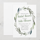 ユーカリ·グリーニアリー·ブライダル·シャワー·インビテーション 招待状 (正面/裏面)