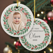 ユーカリ グリーンネイリー 赤ちゃんの最初のクリスマス 写真