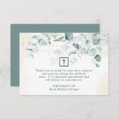 ユーカリ・グリーンリー十字宗教葬儀感謝してい サンキューカード (正面/裏面)