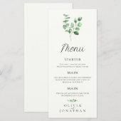 ユーカリ・グリーンリー結婚ミニマルのメニュー メニュー (正面/裏面)