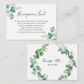 ユーカリ・グリーンリー・ハネムーンまたは世帯基金 エンクロージャーカード (正面/裏面)