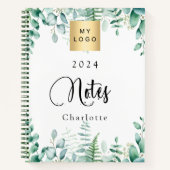 ユーカリ・グリーンリー・ビジネス・ロゴ ノートブック (正面)