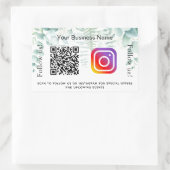 ユーカリ・グリーンリー・ビジネスqrコードinstagram 長方形シール (バッグ)