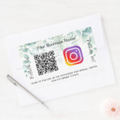 ユーカリ・グリーンリー・ビジネスqrコードinstagram 長方形シール (封筒)